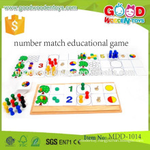 Cartoon design wooden learning puzzle toy,Lovely wooden learn count number toy,number match educational game MDD-1014